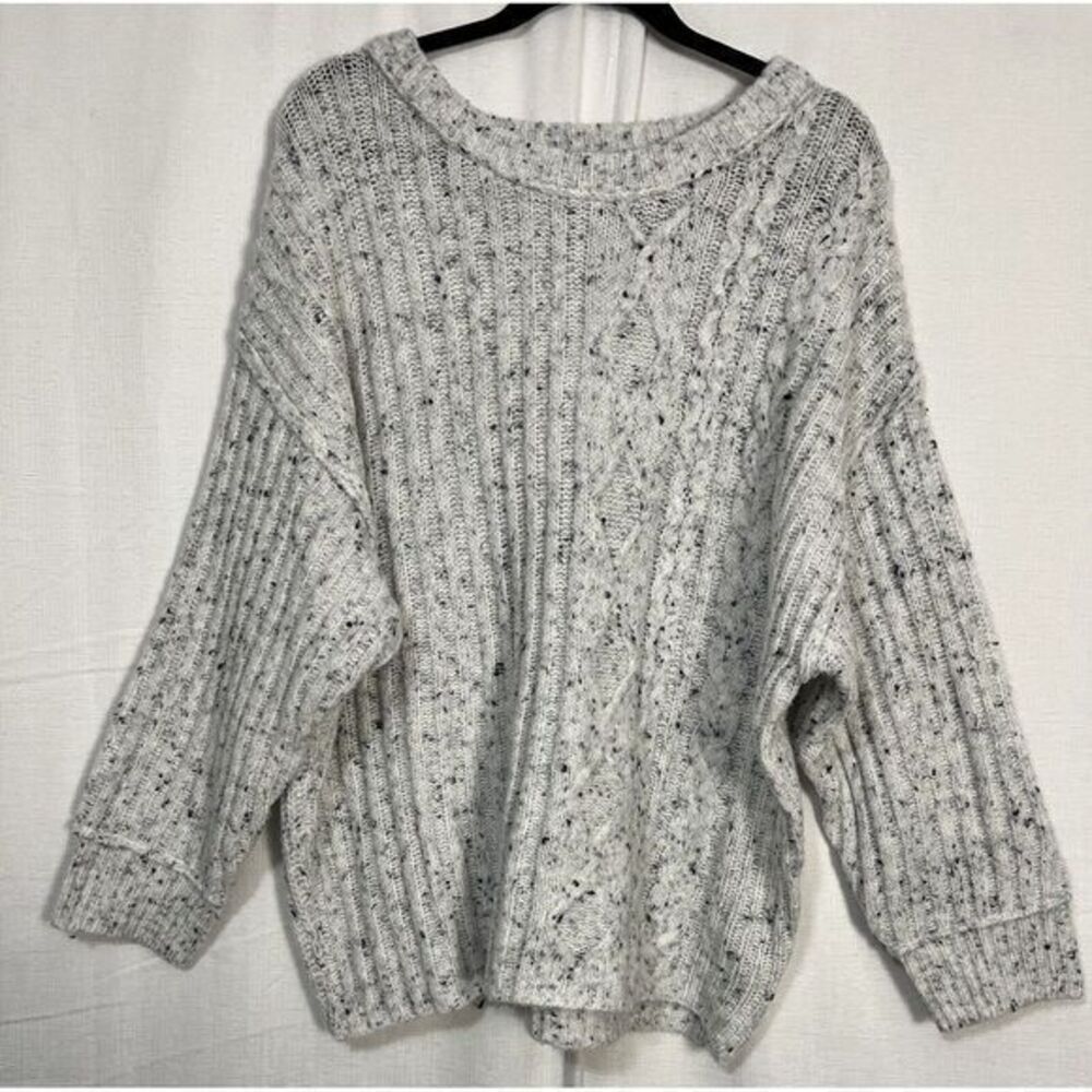 Like Love Chunky Knit Sweater Long‎  Sleeve  Cozy Womens Plus 2XL Neutral Boho